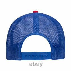 Red/White/Royal Trucker Hat 6 Panel Low Profile Mesh Back Hat 1dz New 83-1239
