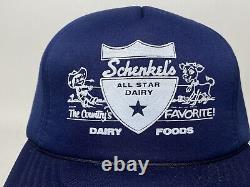 Schenkel's All Star Dairy Farm Trucker Hat Cap Foam Snapback Indiana Promo VHTF