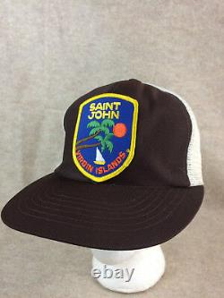 St John Virgin Island Hat Islands Snapback Mesh Trucker Cap Patch Vtg Vintage