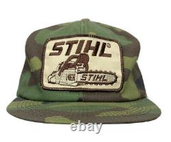 Stihl Chainsaws K Products Camo Mesh Snapback Trucker Hat Cap Vintage USA Made