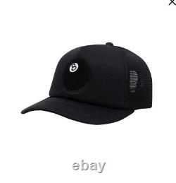 Stüssy © 2022 8 Ball 5-panel Trucker Cap Hat Snapback Black One Size Brand New