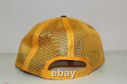 Telsmith yellow black striped K-brand rare snapback cap trucker hat Vintage vibe