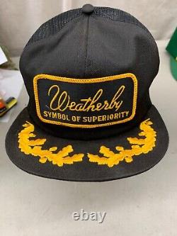 Trucker hat baseball cap Vintage Snapback Mesh Patch Weatherby Superiority Guns