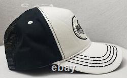 True Religion Globe Trucker Hat Snapback Cap Meshback Distressed Blk/White NEW