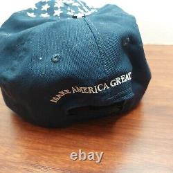 USA Flag American Eagle MAGA FREEDOM Made in USA Roped Snapback Trucker Hat Cap