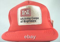 Us Army Corps Of Engineers Red Snap Back Trucker Hat With Tags Mesh Cotton Cap