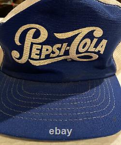 VINTAGE 70s 80s SNAPBACK TRUCKER HAT CAP PEPSI-COLA! And 7Up! Used