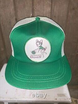 VINTAGE 70s Milwaukee Does Basketball WPBL Snapback Green Trucker style hat