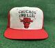 Vintage 80s Chicago Bulls Rare Snapback Trucker Style Red Hat Cap Nba Brand