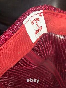 VINTAGE 80s Chicago Bulls Rare Snapback Trucker style Red hat cap NBA Brand