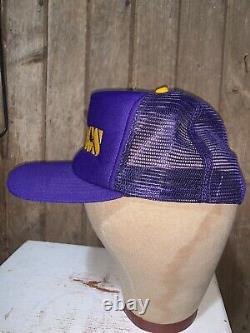 VINTAGE 80s Rare Minnesota Vikings Purple NFL Football Hat Cap Snapback Retro