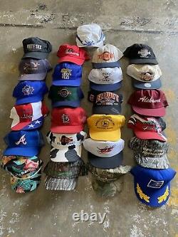 VINTAGE HAT LOT (25) TRUCKER HAT 90s SNAPBACK CAP