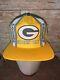 Vintage Rare 80s Green Bay Packers Yellow Nfl Football Trucker Cap Hat Snapback
