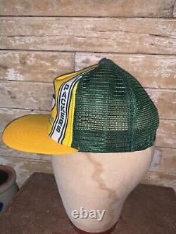 VINTAGE Rare 80s Green Bay Packers Yellow NFL Football Trucker Cap Hat Snapback