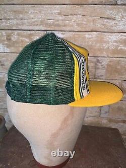 VINTAGE Rare 80s Green Bay Packers Yellow NFL Football Trucker Cap Hat Snapback