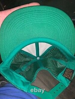 VINTAGE Rare 80s New York Jets Logo Green NFL Football Trucker Cap Hat Snapback