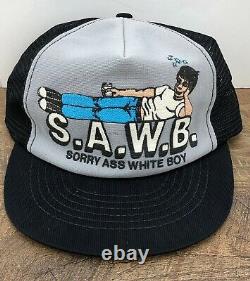 VTG 1980s Mens Snapback Trucker Mesh Hat Cap Made USA Adult Joke Novelty RARE