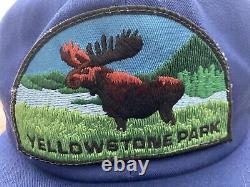 VTG 1980s Yellowstone BIG PATCH USA K Brand Products Snapback Trucker HAT Cap