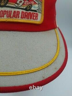 VTG Bill Elliott 3 Stripe Patch Snapback Trucker Hat Cap USA