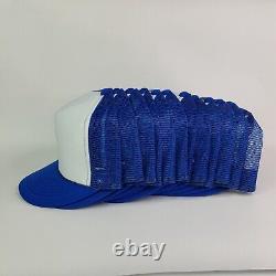 VTG Lot Of 12 Blue Foam Mesh Trucker Hat Blank Snapback Adjustable Cap Retro 80s
