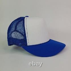 VTG Lot Of 12 Blue Foam Mesh Trucker Hat Blank Snapback Adjustable Cap Retro 80s