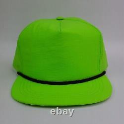 VTG Lot Of 12 Neon Green Trucker Hat Blank Snapback Adjustable Retro Cap 80s
