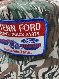 VTG Mid Tennessee Ford Tough Trucker Hat Snapback Cap Truckin' Nashville 80s