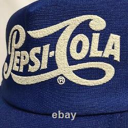 VTG Pepsi Cola Gold Leaf Mesh Snapback Trucker Red White Blue Hat Cap 80s USA