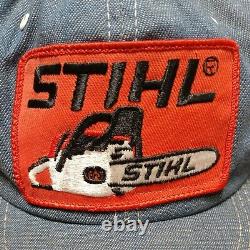 VTG STIHL TRUCKER PATCH HAT CAP K-BRANDS K-Products Denim Snapback CHAINSAW