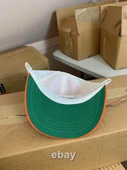VTG Trucker Hat LOT of 20 Blank Orange Mesh Snapback Cap Polyester 80s Deadstock