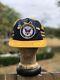 Vtg United States Navy Patch 3 Stripe Snapback Hat Trucker Cap Made In Usa