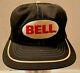 Vintage 1980's Bell Black/black Snapback Trucker Cap Hat New Old Stock Usa