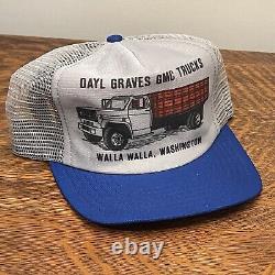 Vintage 1980s GMC Stake Truck Snapback Trucker Hat Cap Walla Walla WA NEVER WORN