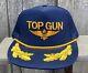 Vintage 1986 Top Gun Movie Paramount Pictures Hat Blue Snapback Trucker Cap Ds