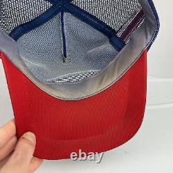 Vintage 1988 USA Olympics 3 Stripe Snapback Trucker Hat Cap 80's Red White Blue