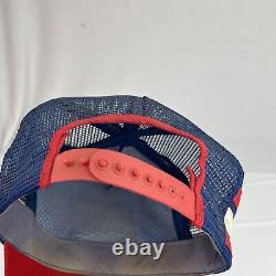 Vintage 1988 USA Olympics 3 Stripe Snapback Trucker Hat Cap 80's Red White Blue
