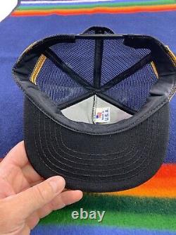 Vintage 3 STRIPE Trucker Hat Snapback Cap Yellow University Iowa Hawkeyes