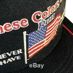 Vintage 70-80s THESE COLORS DON'T RUN Trucker AMERICA Hat SNAPBACK Baseball Cap