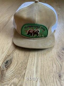 Vintage 70's 80's Trucker Snap Back Hat Cap Suede Yellowstone Park K-products