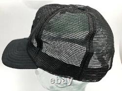 Vintage 70s 80s Drott Patch Black All Mesh Snapback Trucker Hat Cap Made USA O