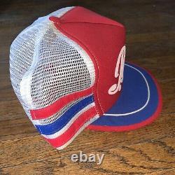 Vintage 70s 80s Pepsi-Cola 3 Three Stripe Trucker Hat Cap Mesh Made In USA RARE