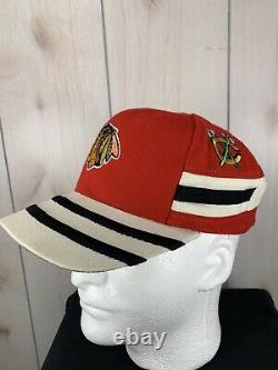 Vintage 80s Chicago Blackhawks NHL Hockey Hat Cap Snap back Mesh Trucker