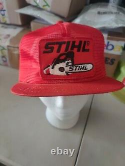 Vintage 80s K-Brand Mesh Stihl Chain Saws Trucker Snapback Hat Cap K Products