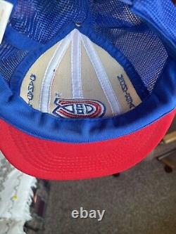 Vintage 80s Montreal Canadiens? NHL Lucky Stripes Snapback Hat Mesh Trucker Cap