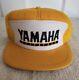 Vintage 80s New Dead Stock Yamaha Snapback Mesh Hat Cap Ya Young Yellow Trucker