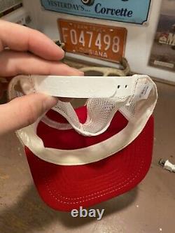 Vintage 80s Red Wing Shoes Patch Mesh Snapback Trucker Hat Cap Made in USA Boot