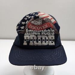 Vintage 80s Trucker Hat Cap Mesh Bald Eagle America's Pride USA Made Snapback