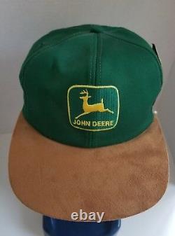 Vintage 90's NOS JOHN DEERE K-Products Snapback Hat Cap Made in USA Green/Yellow
