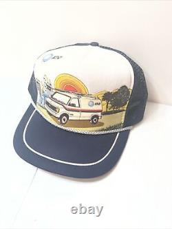 Vintage AT&T 80s Retro Astro Van Skyline Sunset Phone Trucker Snapback Cap Hat