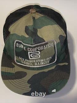 Vintage Binge Soy Camouflage K Products Mesh SnapBack Hat Cap Patch USA Cairo Il